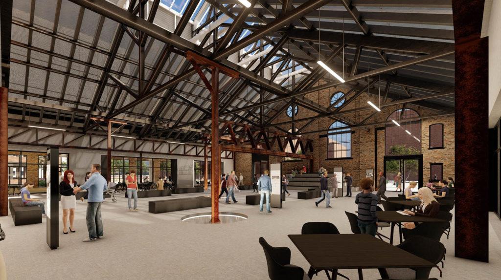 Cologneo Campus Waggonhallen Innenperspektive