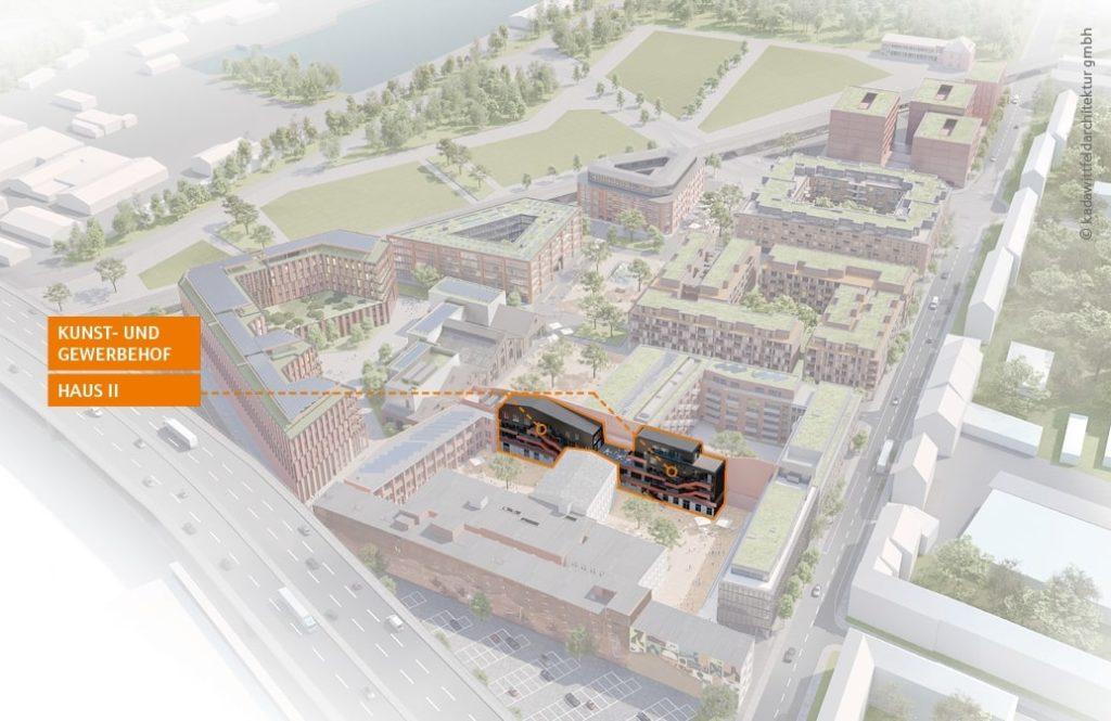 Cologneo Campus Köln Übersichtskarte Standort Kunst und Gewerbehof Haus II auf dem Areal