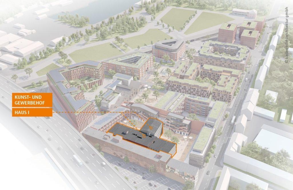 Flächen für Kunst in Köln mieten -Cologneo Campus Köln Übersichtskarte Standort Kunst und Gewerbehof Haus Iauf dem Areal